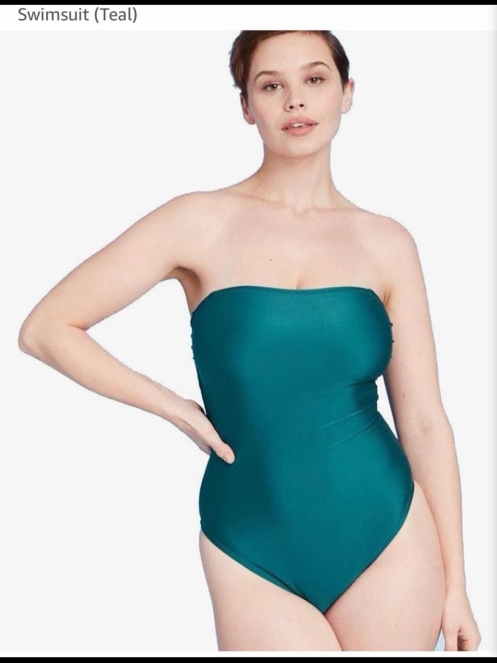 Shade and Shore Strapless Teal One-Piece Swimsuit